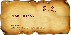 Prokl Kleon névjegykártya